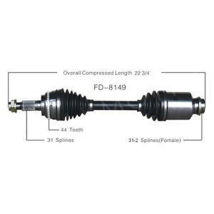 Standard Fd-8149 Vordere rechte CV Achswelle für Ford Edge Lincoln Mkx